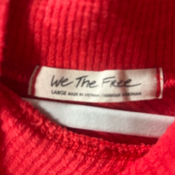 We The Free Casey Mock Neck Tunic Top Orange/Red Size Womens Large NWOT - Picture 5 of 7